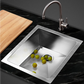Stainless kitchen sink with attachment points and product body