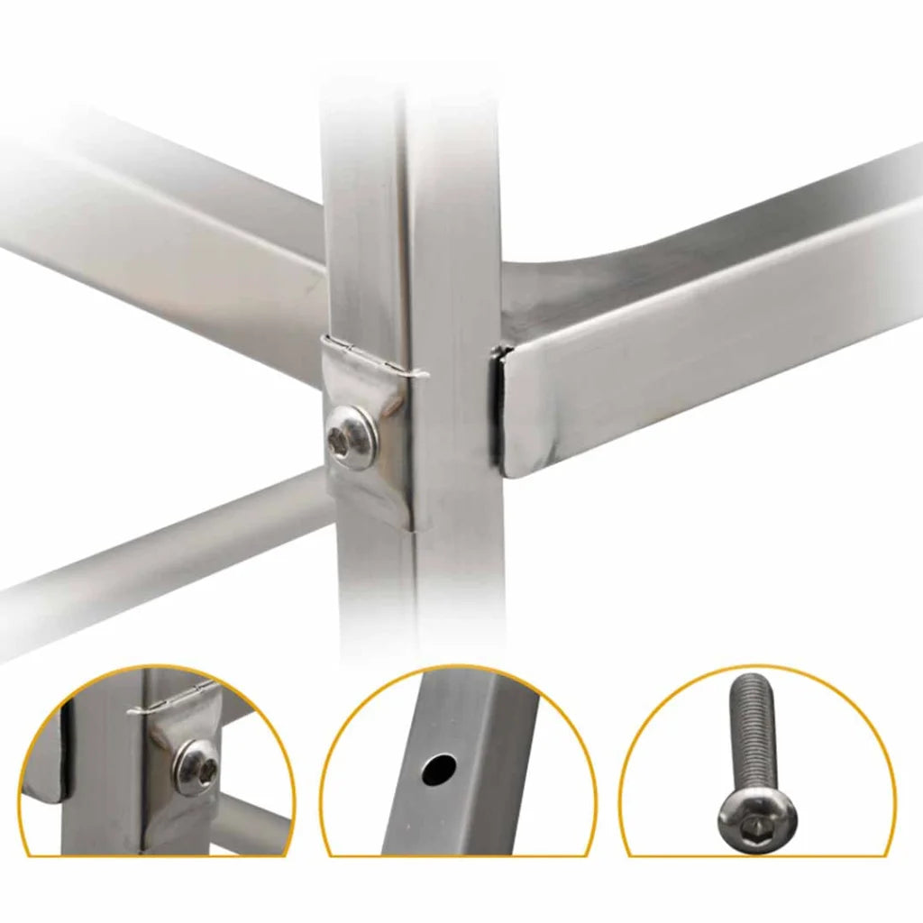 Stainless Steel Kitchen Trolley 2 Tier Bowl Collect Service Food Cart 95x50x95cm - Large - Premium