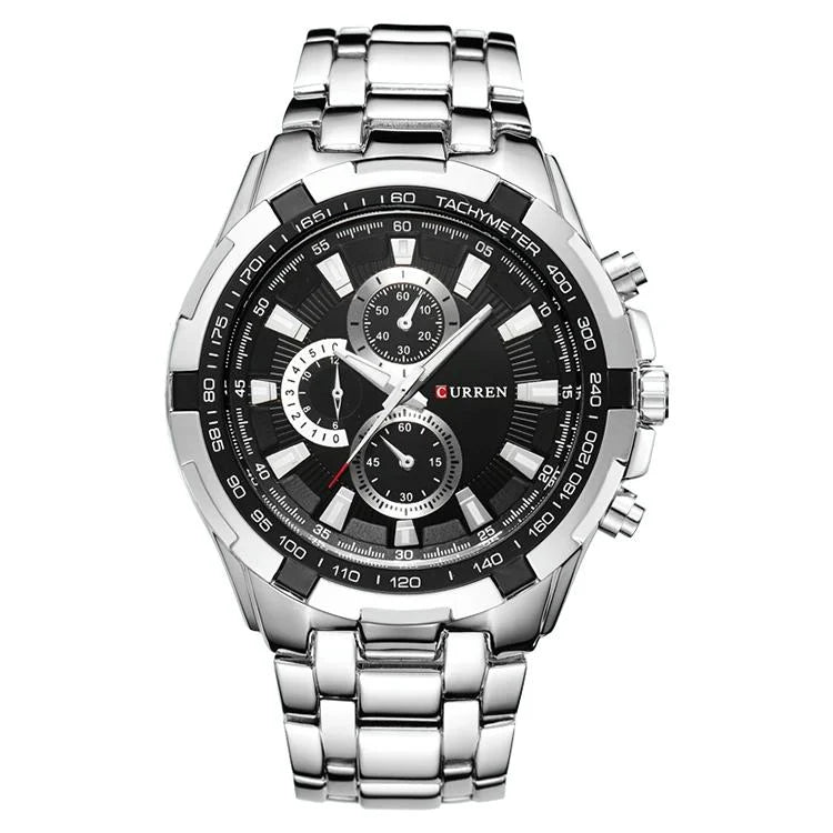 Stainless Steel Men Analog Sport Watch - 8023 - White Case