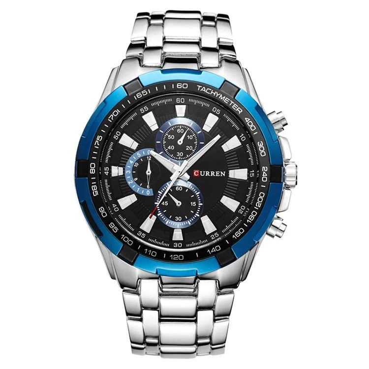 Stainless Steel Men Analog Sport Watch - 8023 - White Case