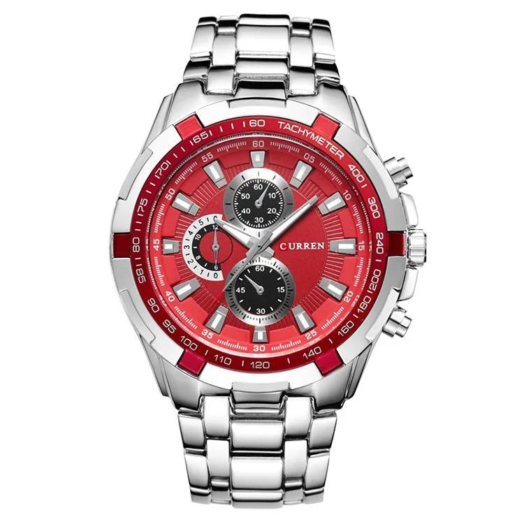 Stainless Steel Men Analog Sport Watch - 8023 - White Case