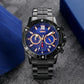 Stainless Steel Men Moonphase Quartz Watch with Strap
