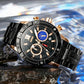 Stainless Steel Men Moonphase Quartz Watch with Strap