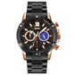 Stainless Steel Men Moonphase Quartz Watch with Strap