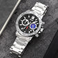 Stainless Steel Men Moonphase Quartz Watch with Strap