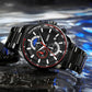Stainless Steel Men Moonphase Watch with Date - Silver Blue