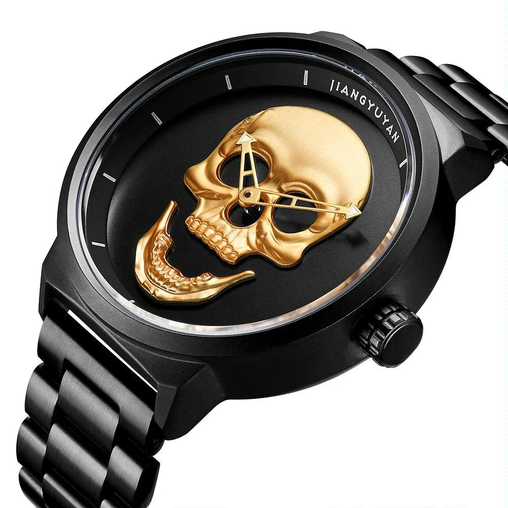 Stainless Steel Men Quartz Watch - Gold Band - Fashion >