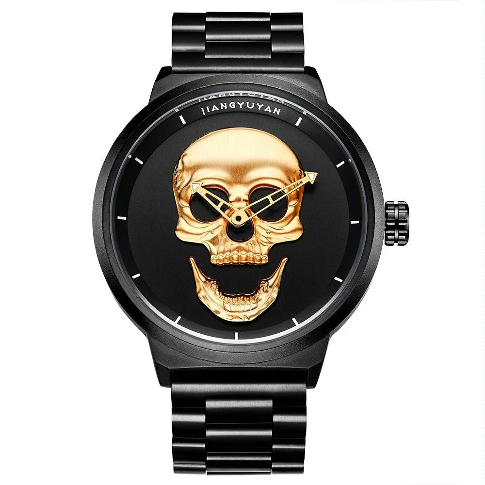 Stainless Steel Men Quartz Watch - Gold Band - Fashion >