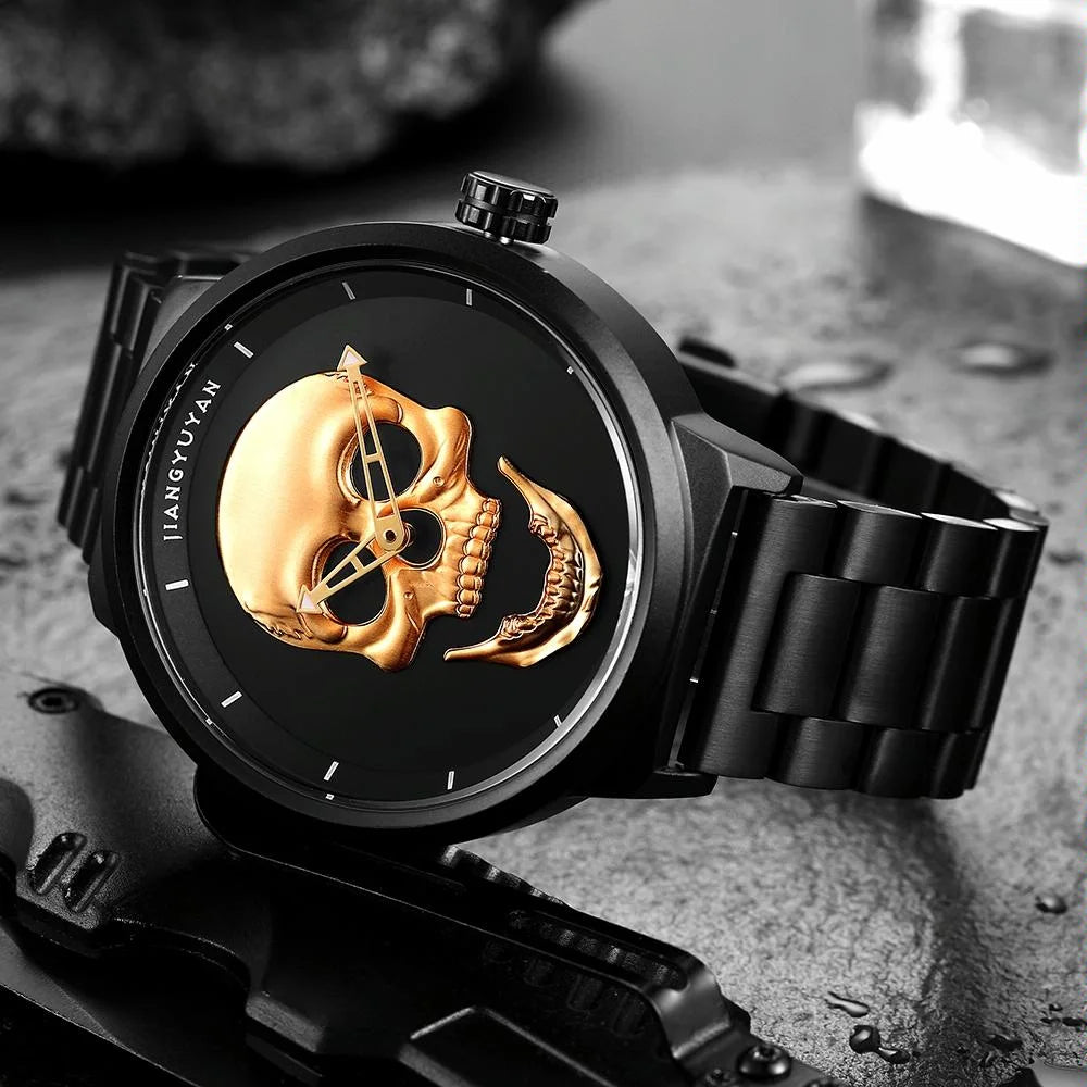 Stainless Steel Men Quartz Watch - Gold Band - Fashion >