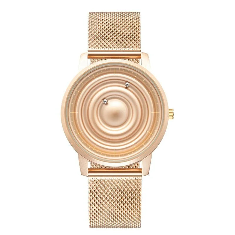 Stainless Steel Men Quartz Watch with Magnetic Strap - 40mm