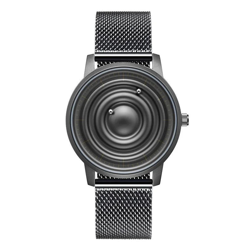 Stainless Steel Men Quartz Watch with Magnetic Strap - 40mm