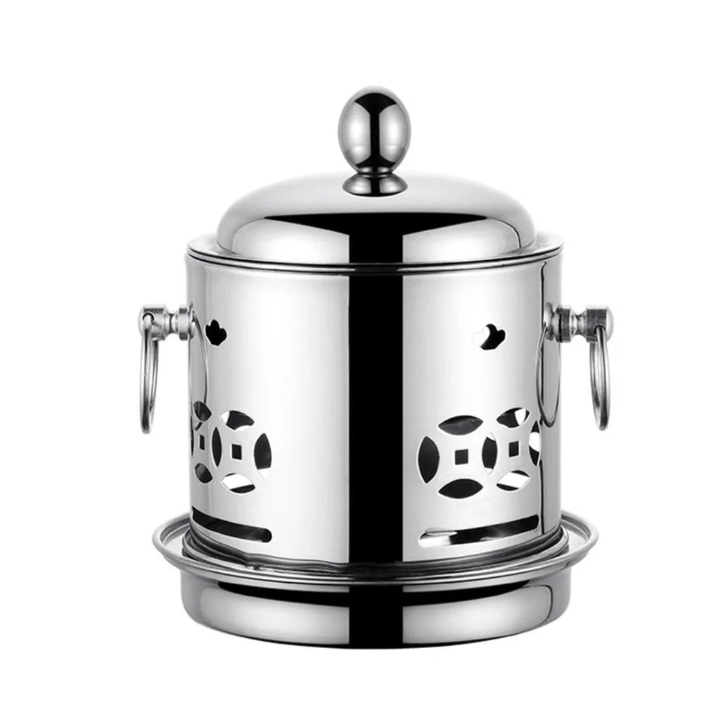 Stainless Steel Mini Asian Buffet Hot Pot 4X Single Person Shabu Alcohol Stove Burner with Lid