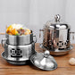 Stainless Steel Mini Asian Buffet Hot Pot 4X Single Person Shabu Alcohol Stove Burner with Lid
