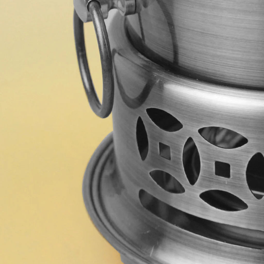 Stainless Steel Mini Asian Buffet Hot Pot Premium Single Person Shabu Alcohol Stove Burner with Glass Lid