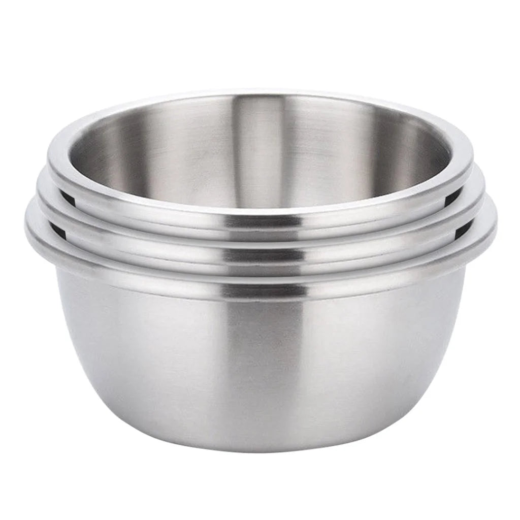 Stainless Steel Mixing Bowls Set 3Pcs Deepen Matte Stackable Baking Washing Food Storage Basin