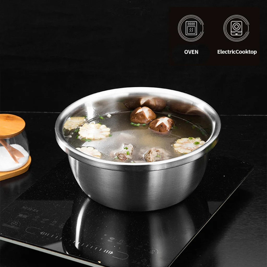 Stainless Steel Mixing Bowls Set 5Pcs Deepen Matte Stackable Baking Washing Food Storage Basin