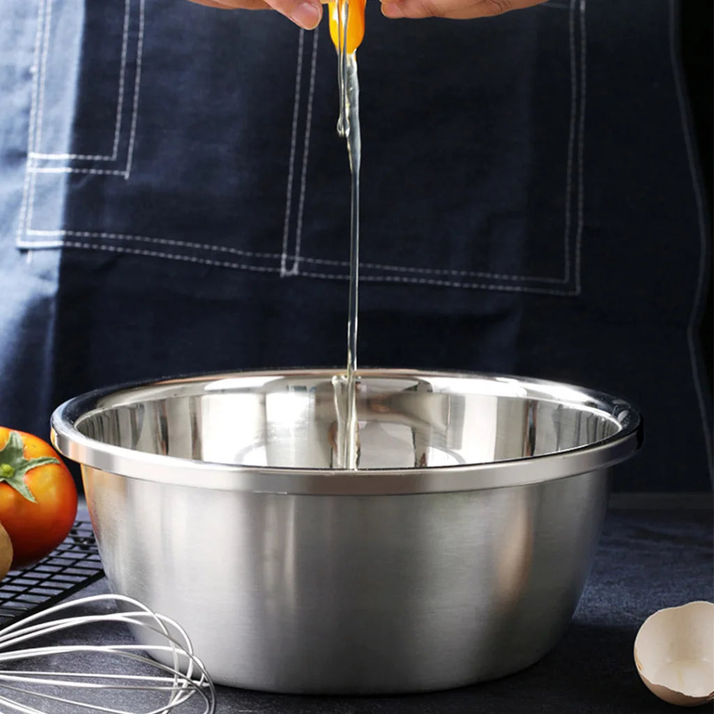 Stainless Steel Mixing Bowls Set 5Pcs Deepen Polished Stackable Baking Washing Food Storage Basin