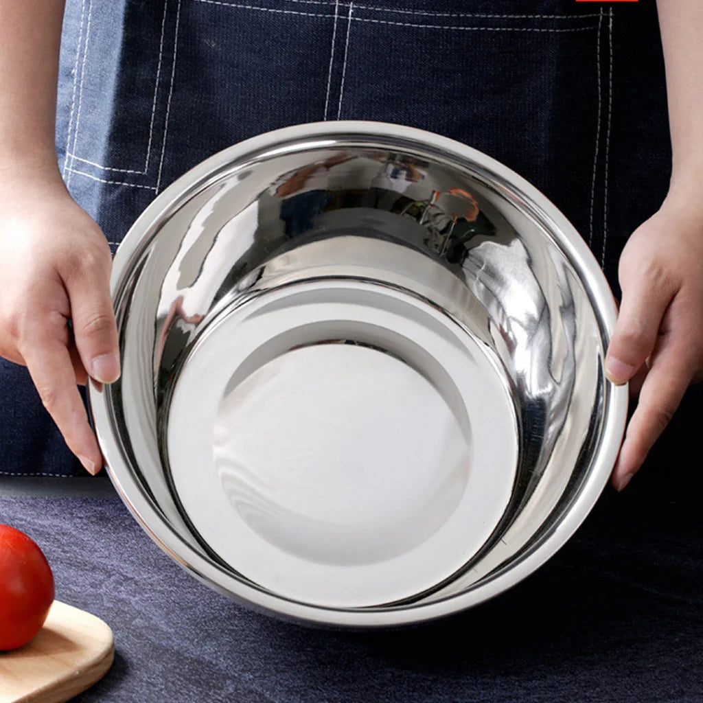 Stainless Steel Mixing Bowls Set 5Pcs Deepen Polished Stackable Baking Washing Food Storage Basin