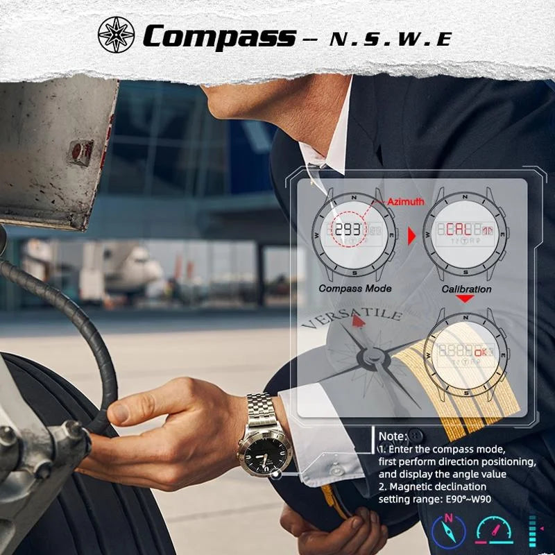 Stainless Steel Multifunction Smart Watch for Men