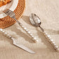 Stainless Steel Pearl Handle Flatware Cutlery Set 4 Piece