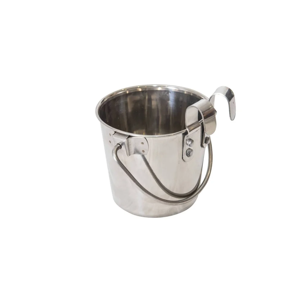 Stainless Steel Pet Parrot Feeder Bowls Set of 2 Flat Sided