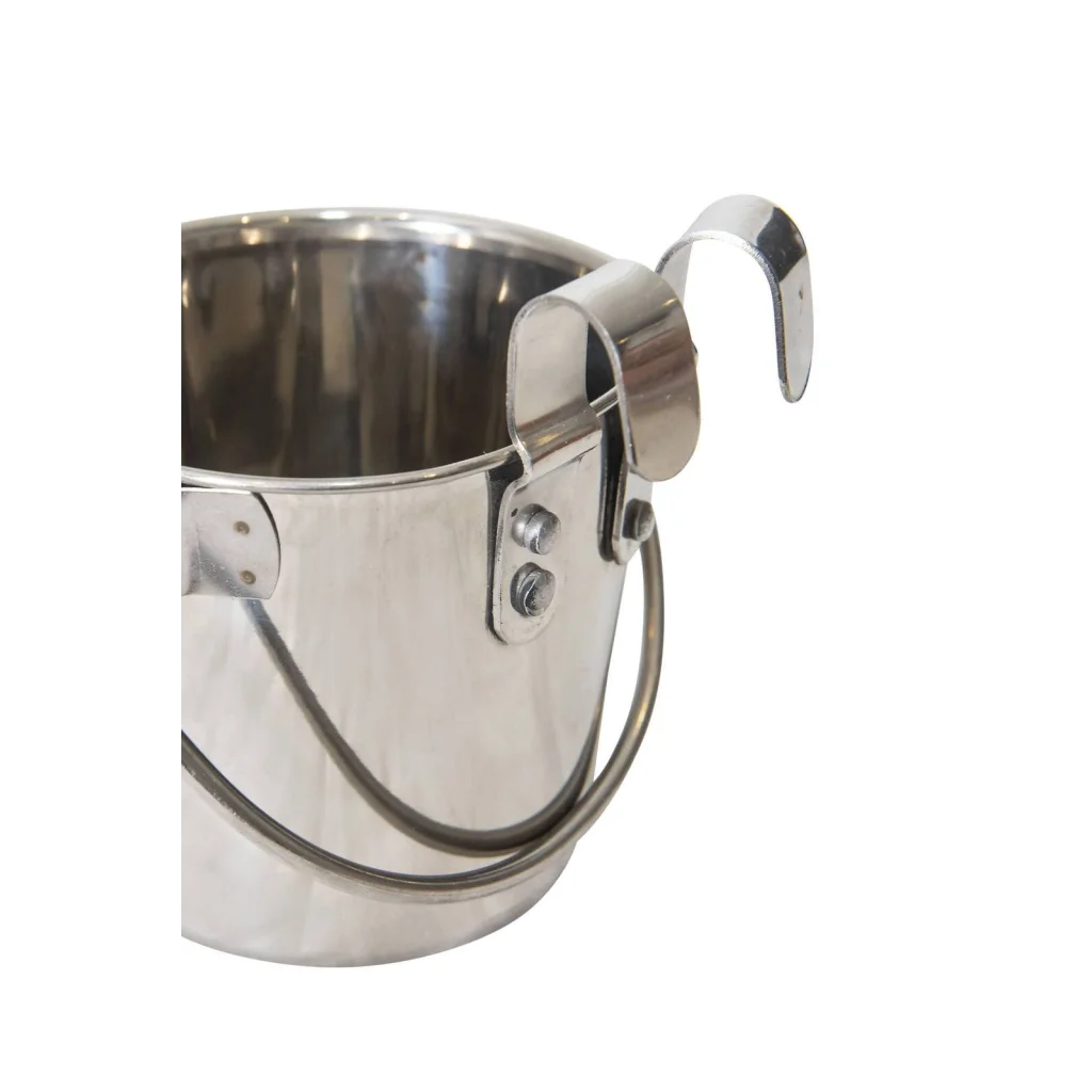 Stainless Steel Pet Parrot Feeder Bowls Set of 2 Flat Sided