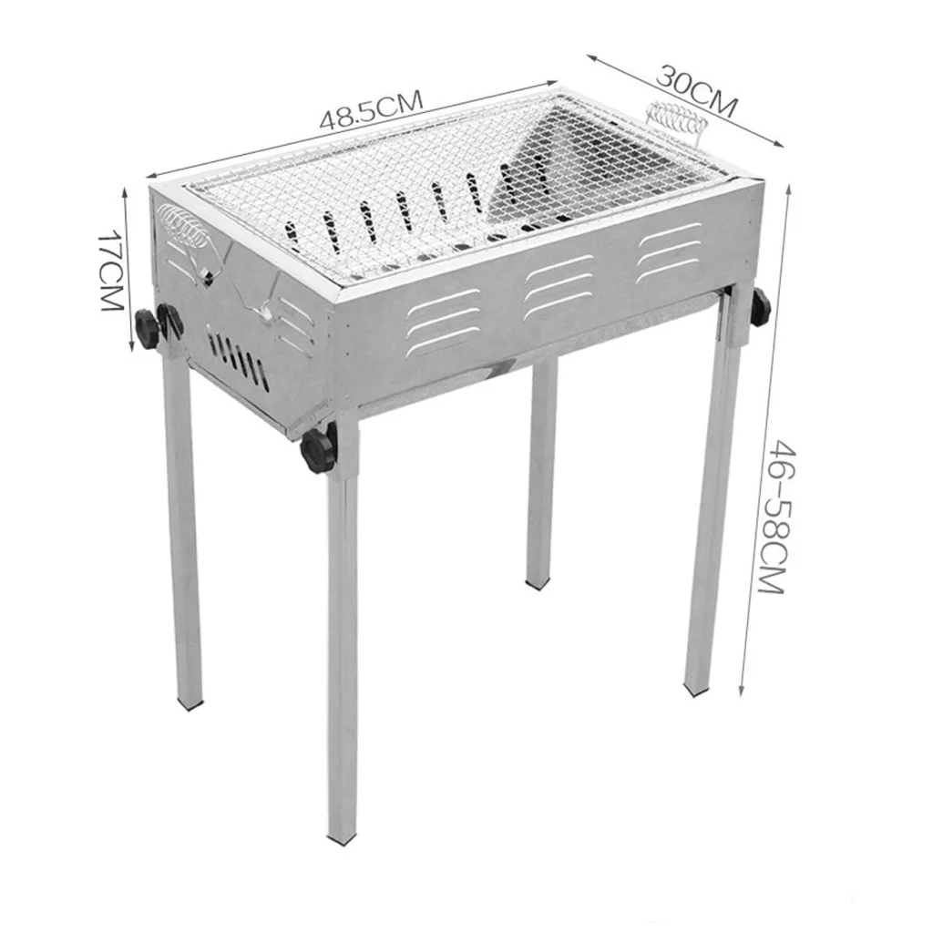 Stainless Steel Portable Outdoor BBQ Barbecue Grill Set Charcoal Kebab Picnic Camping shown on the product page