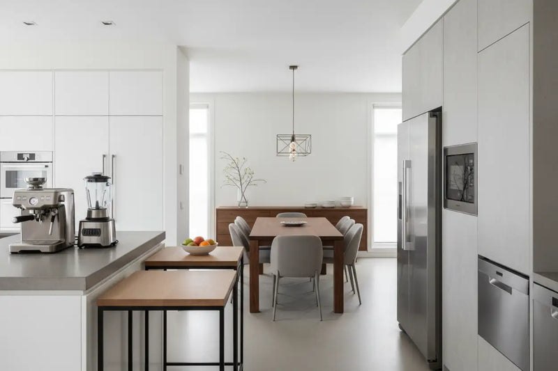 Create a image for keyword Kitchen which includes kitchen machines tables etc, Dining which include dining furniture etc and Appliances includes home appliances.