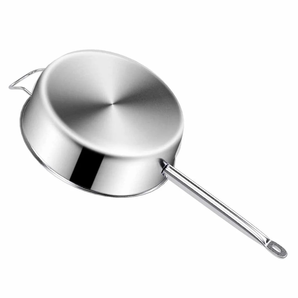 Stainless Steel Saucepan 28cm with Glass Lid and Helper Handle Triple Ply Base Cookware - Premium