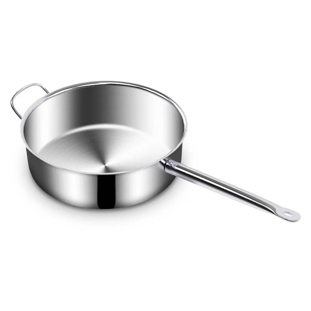 Stainless Steel Saucepan Set Premium 2X 28cm Sauce Pan with Glass Lid & Triple Ply Base