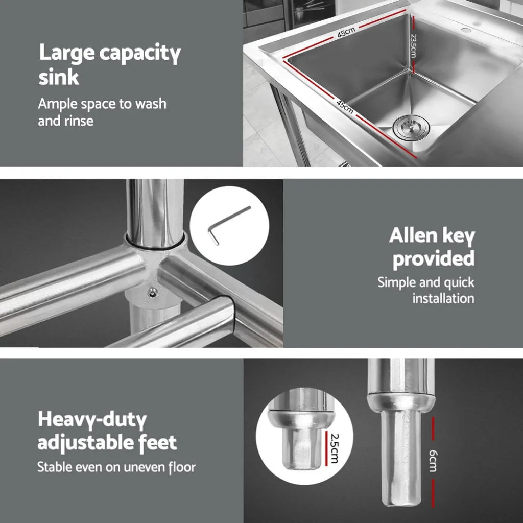 Stainless Steel Sink Bench 304 Kitchen Work Benches