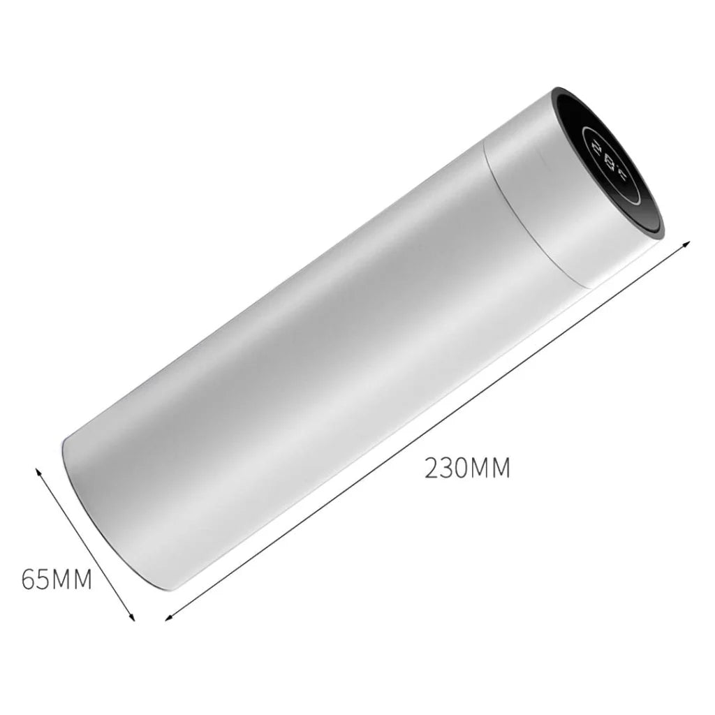 Stainless Steel Smart Thermos Set Premium 2X 500ML LCD Thermometer Display Vacuum Flask - White