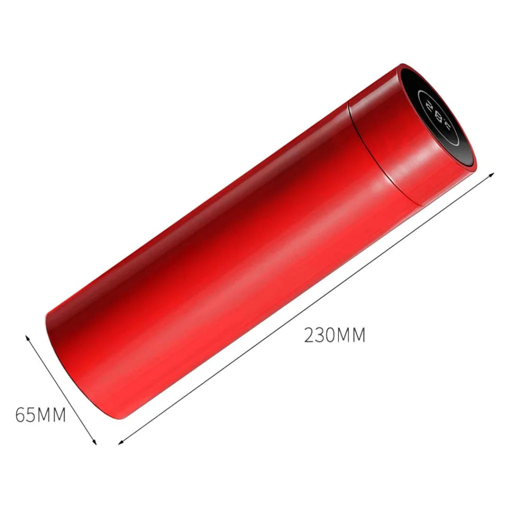 Stainless Steel Smart Thermos Set Premium 2X 500ML LCD Thermometer Display Vacuum Flask - Red