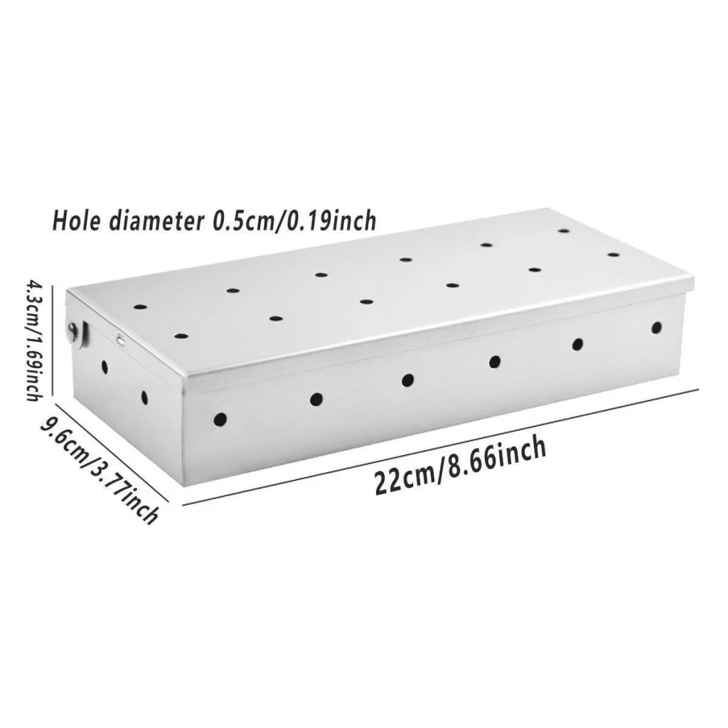 Stainless Steel Smoke Box Barbecue BBQ Smoking Wood Chip