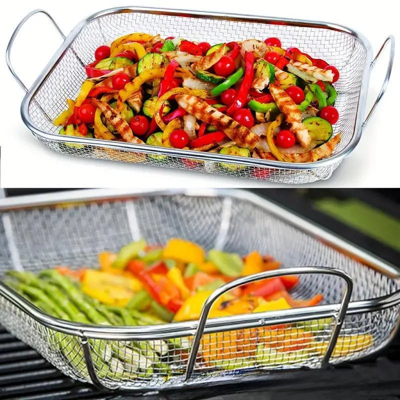 Square Barbecue Basket Multifunctional Vegetables Stainless Steel
