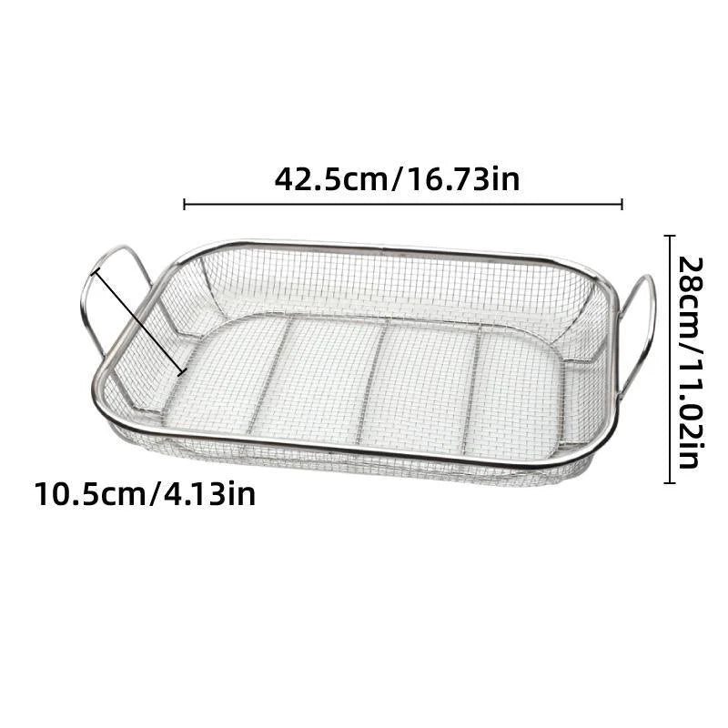 Square Barbecue Basket Multifunctional Tray Grilling Stainless Steel