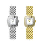 Stainless Steel Square Dial Women Watch with Simple Strap
