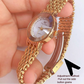 Stainless Steel Square Dial Women Watch with Simple Strap