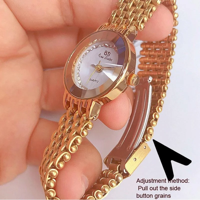 Stainless Steel Square Dial Women Watch with Simple Strap