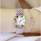 Stainless Steel Square Dial Women Watch with Simple Strap