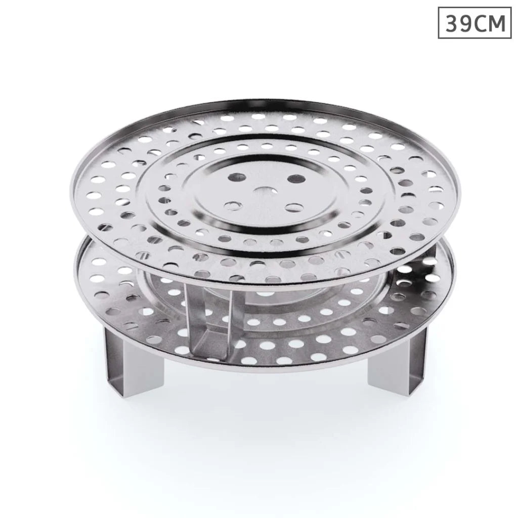 Stainless Steel Steamer Insert Stock Pot 2x 39cm Steaming Rack Stockpot Tray - Premium