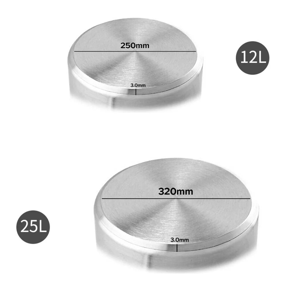 Stainless Steel Stock Pot 12L & 25L Top Grade Thick 18/10 - Premium