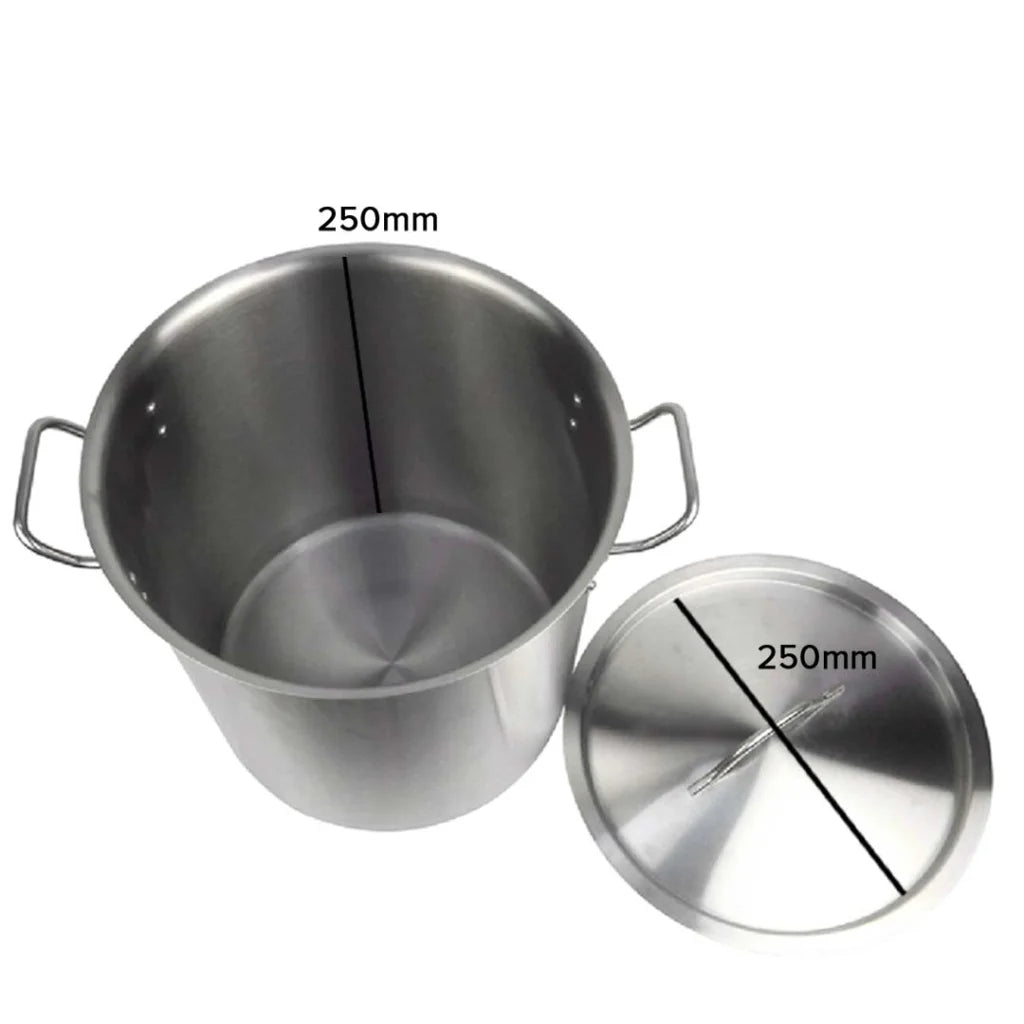 Stainless Steel Stock Pot 12L Top Grade Thick Stockpot 18/10 Without Lid - Premium