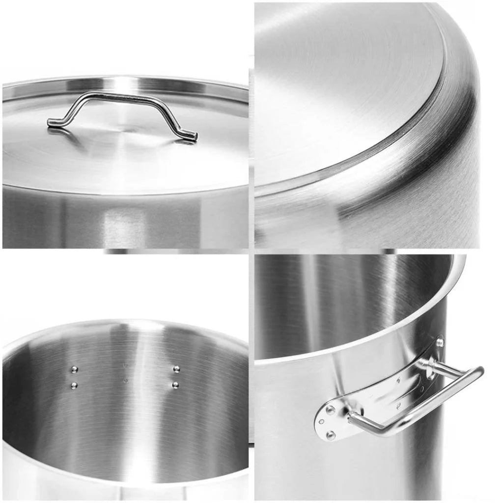 Stainless Steel Stock Pot 143L Top Grade Thick 18/10 - Premium