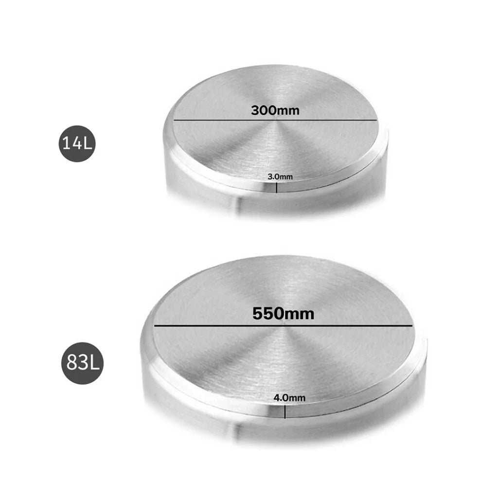 Stainless Steel Stock Pot 14L & 83L Top Grade Thick 18/10 - Premium