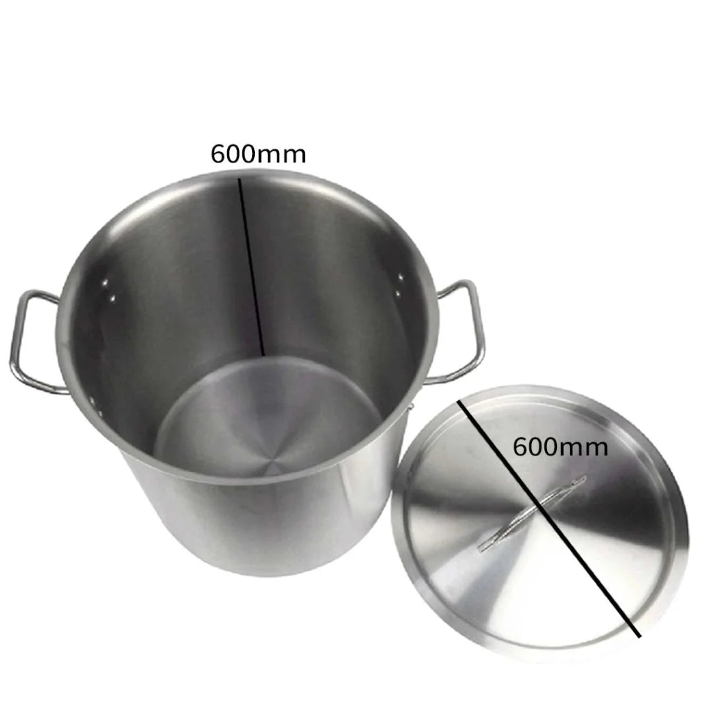 Stainless Steel Stock Pot 170L Top Grade Thick Stockpot 18/10 Without Lid - Premium