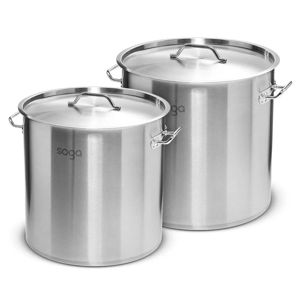 Stainless Steel Stock Pot 17L & 33L Top Grade Thick 18/10 - Premium