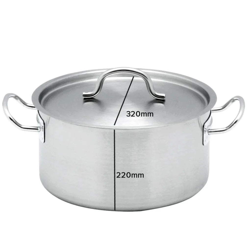 Stainless Steel Stock Pot 17L Top Grade Thick 18/10 - Premium
