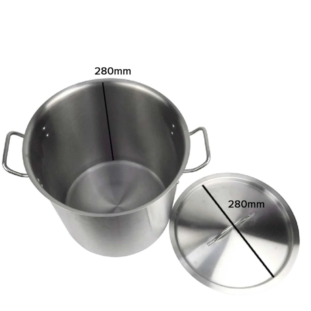 Stainless Steel Stock Pot 17L Top Grade Thick Stockpot 18/10 Without Lid - Premium