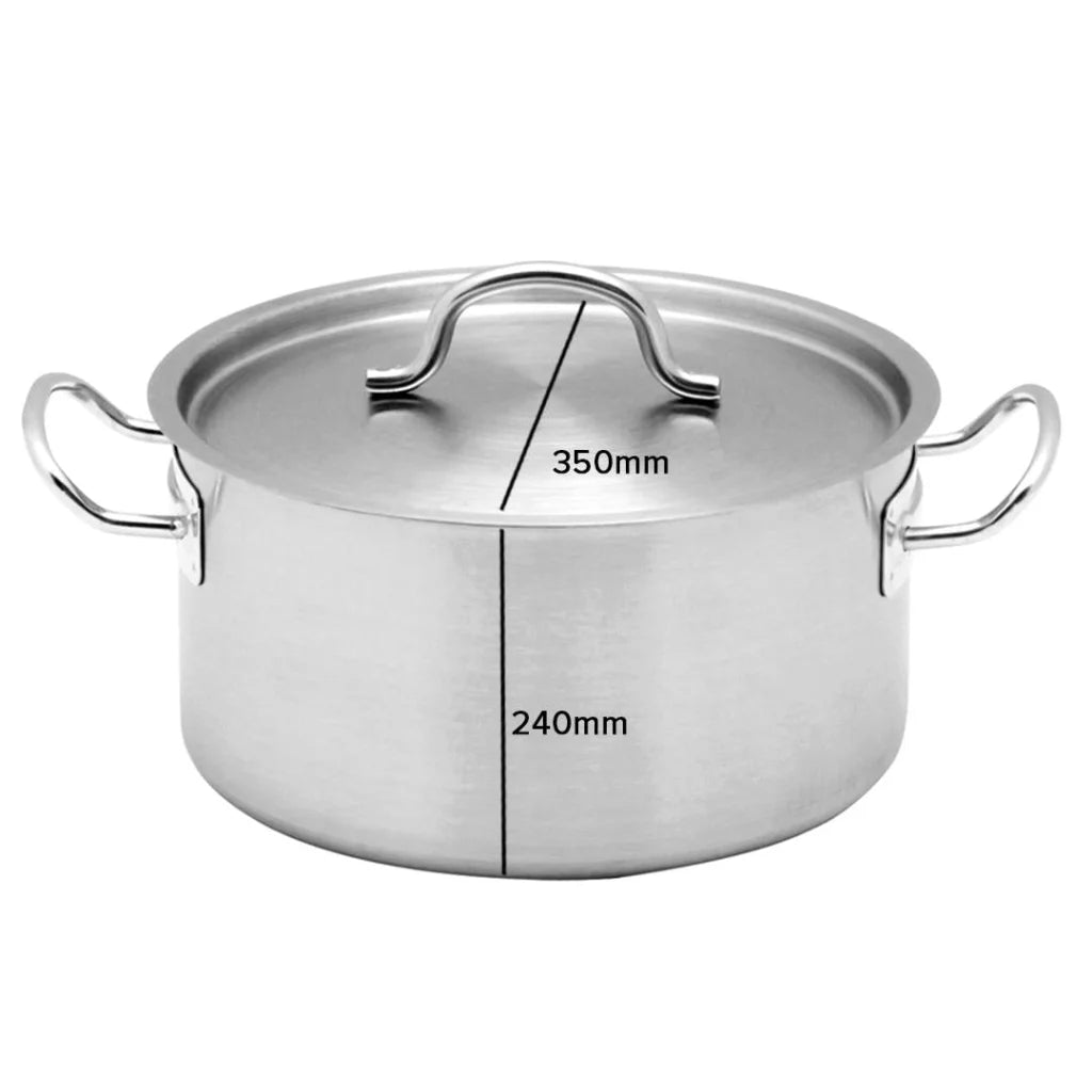 Stainless Steel Stock Pot 23L Top Grade Thick 18/10 - Premium